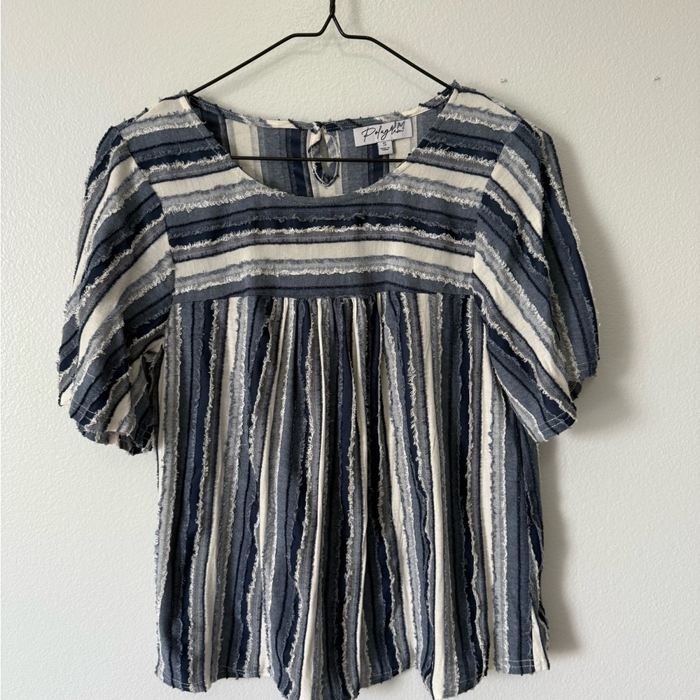 Blue Striped Women's Top